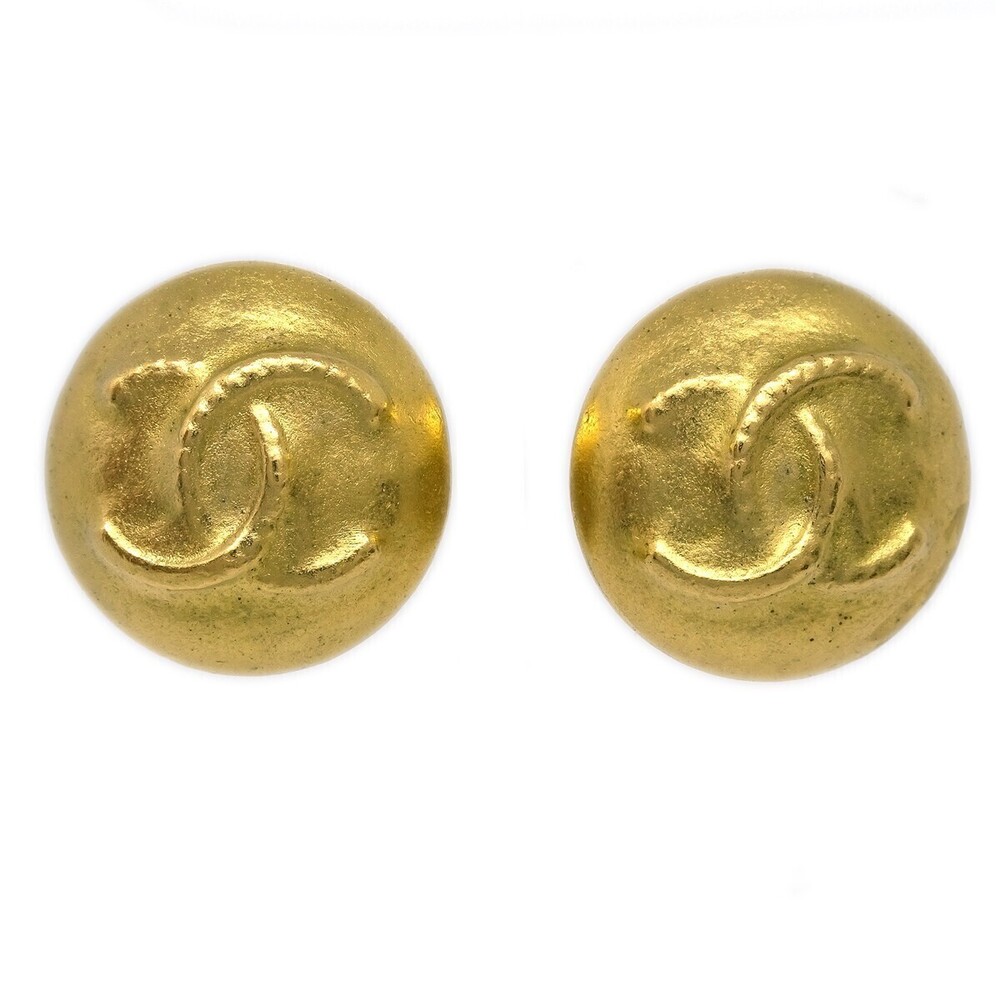 Chanel Vintage CC Round Button Clip-On Metal